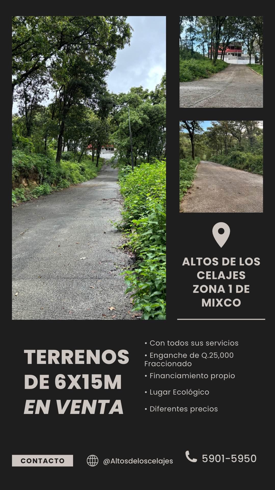 Venta de terrenos ubicados en zona 1 de Mixco a 5 minutos del Parque. Garita de