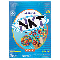 Papel Adhesivo Marca NKT Acabado Glossy Tamano Carta 115 Gramos 20 Hojas PROD-000382
