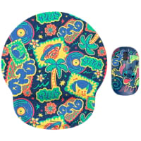 Mouse Inalambrico Con Mousepad Marca Xtech Modelo XTM-DKT1ST Edicion Stitch Con Hasta 1200 DPI