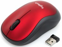 Mouse Inalambrico Marca Logitech Modelo M185 Con 1000 De DPI Color Rojo Conexion Con Receptor