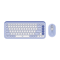 Combo Inalambrico Marca Logitech Modelo POP Icon Color Lila Con Blanco Con Teclado En Espanol