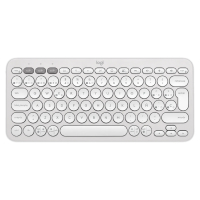 Teclado Inalambrico Marca Logitech Modelo Pebble Keys 2 K380S Multi-Dispositivo Color Blanco En Espanol Conexion Bluetooth