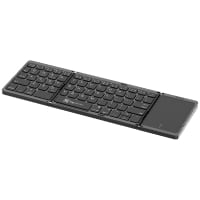 Teclado Inalambrico Plegable Marca KlipXtreme Modelo Flexplit KCK-650S-BK En Espanol Conexion Bluetooth Con Panel Tactil
