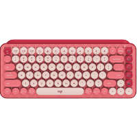 Teclado Inalambrico Marca Logitech Modelo POP Keys En Ingles Color Rosa Conexion Bluetooth O Con Receptor