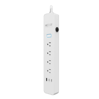 Regleta Smart Marca Nexxt Modelo NHP-E710 Con 1 Puerto USB-A 2 Puertos USB-C Y 4 Tomacorrientes Con 800J De Proteccion Contra Sobretensiones