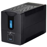 UPS Con 8 Tomas y LCD Marca Centra Modelo ECO Charge De 700VA Con Regulador Incorporado Linea Interactiva Soporta 350 Watts