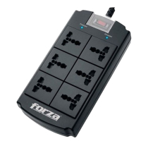 REGLETA C/ SUPRESOR DE PICOS FORZA FSP-06MN  6TOMAS UNIVERSAL