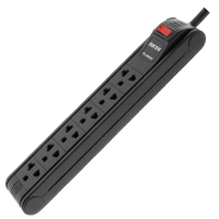 Regleta Marca Forza Modelo PS-1006B Con 6 Tomas Capacidad De 1680 Watts Color Negro