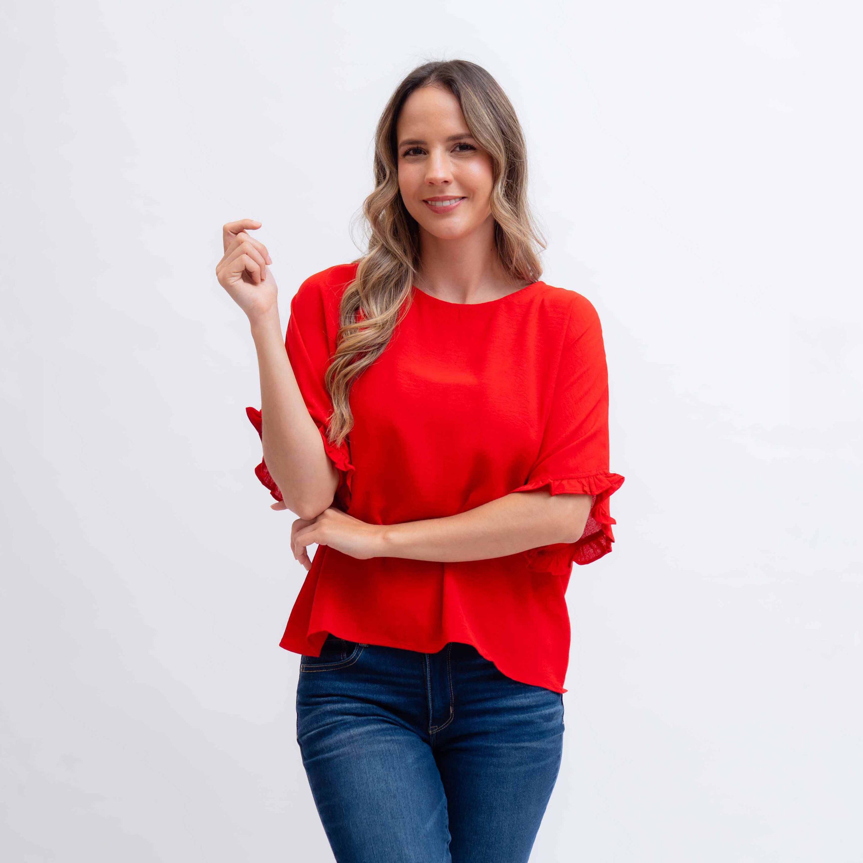 Blusa M/C Con Volado