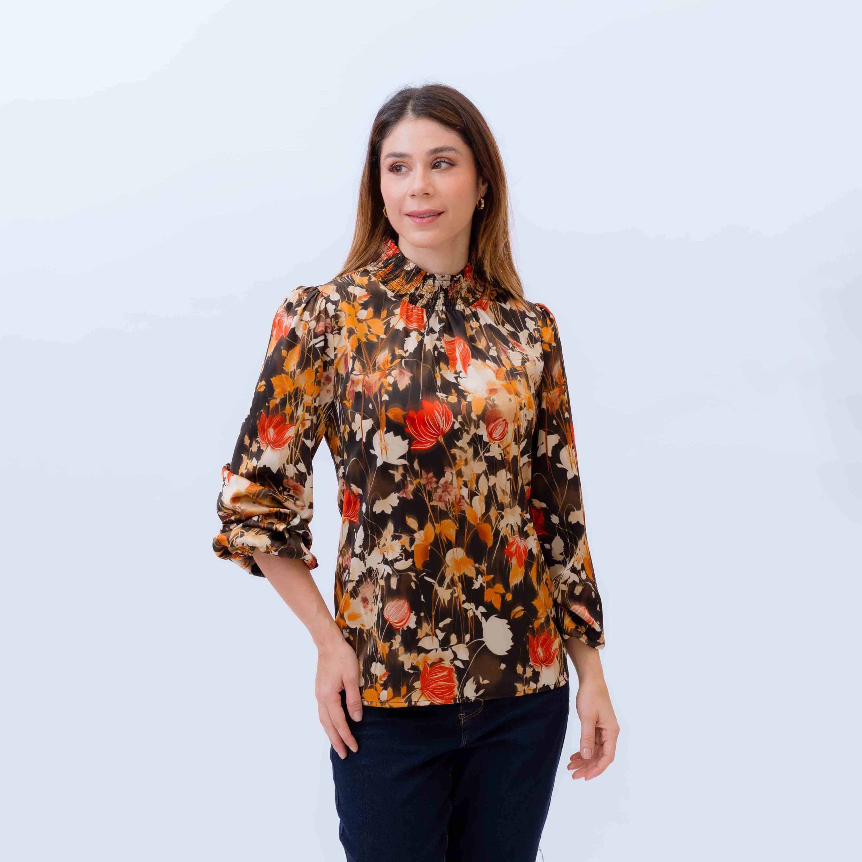 Blusa M/L Estampada C/Elastico