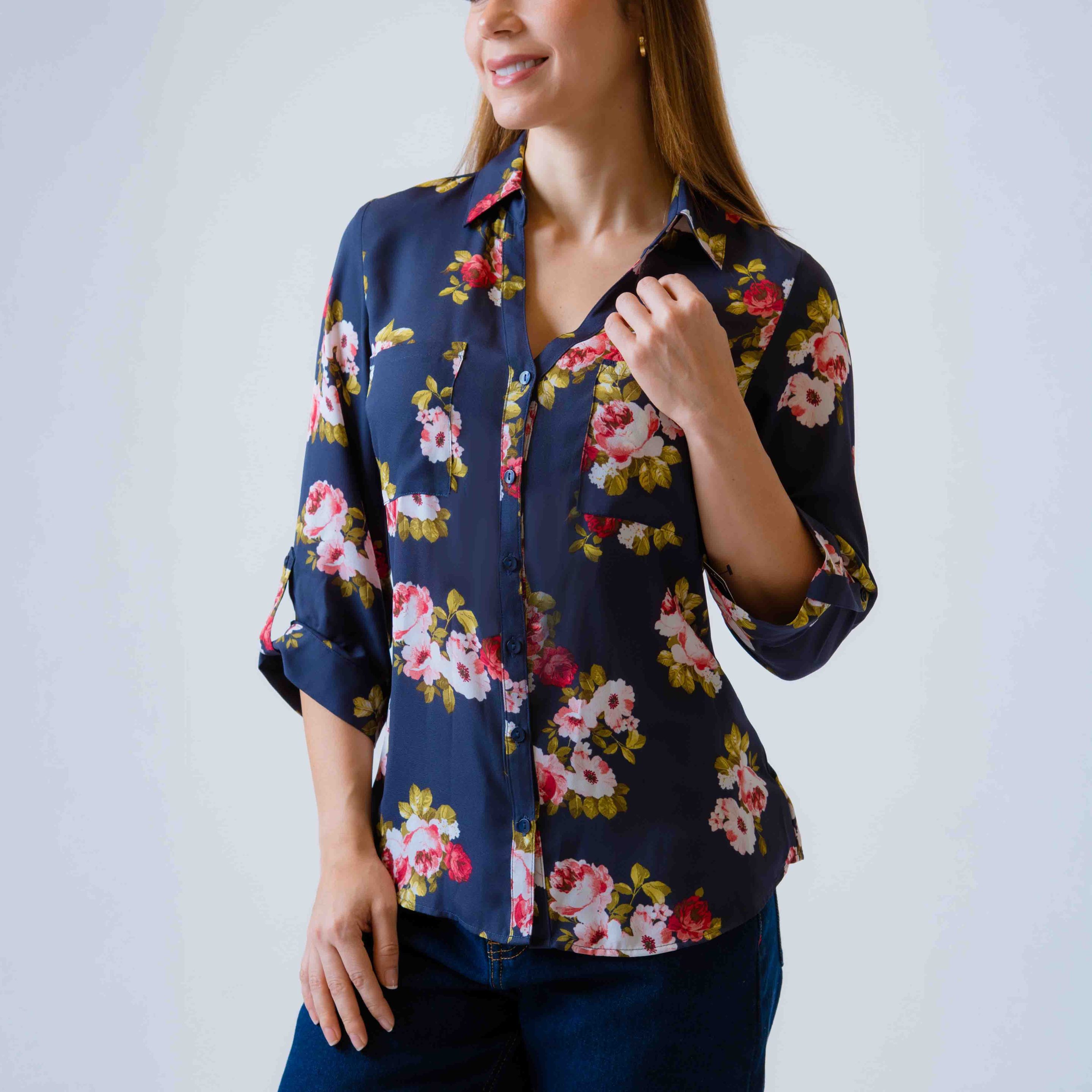 Camisera M/L Floral 2 Bolsas