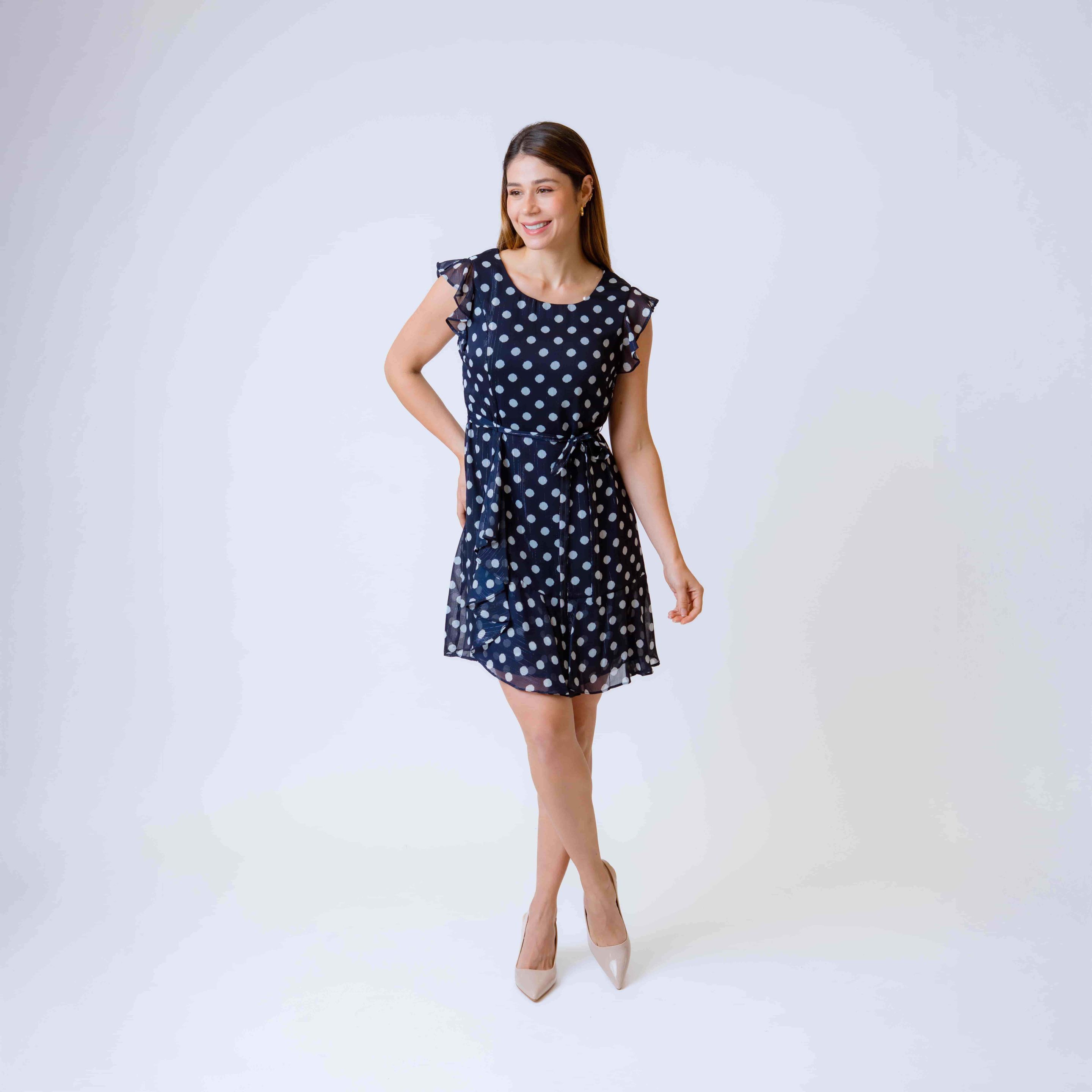 Vestido M/C Lunares Hilo Brillante