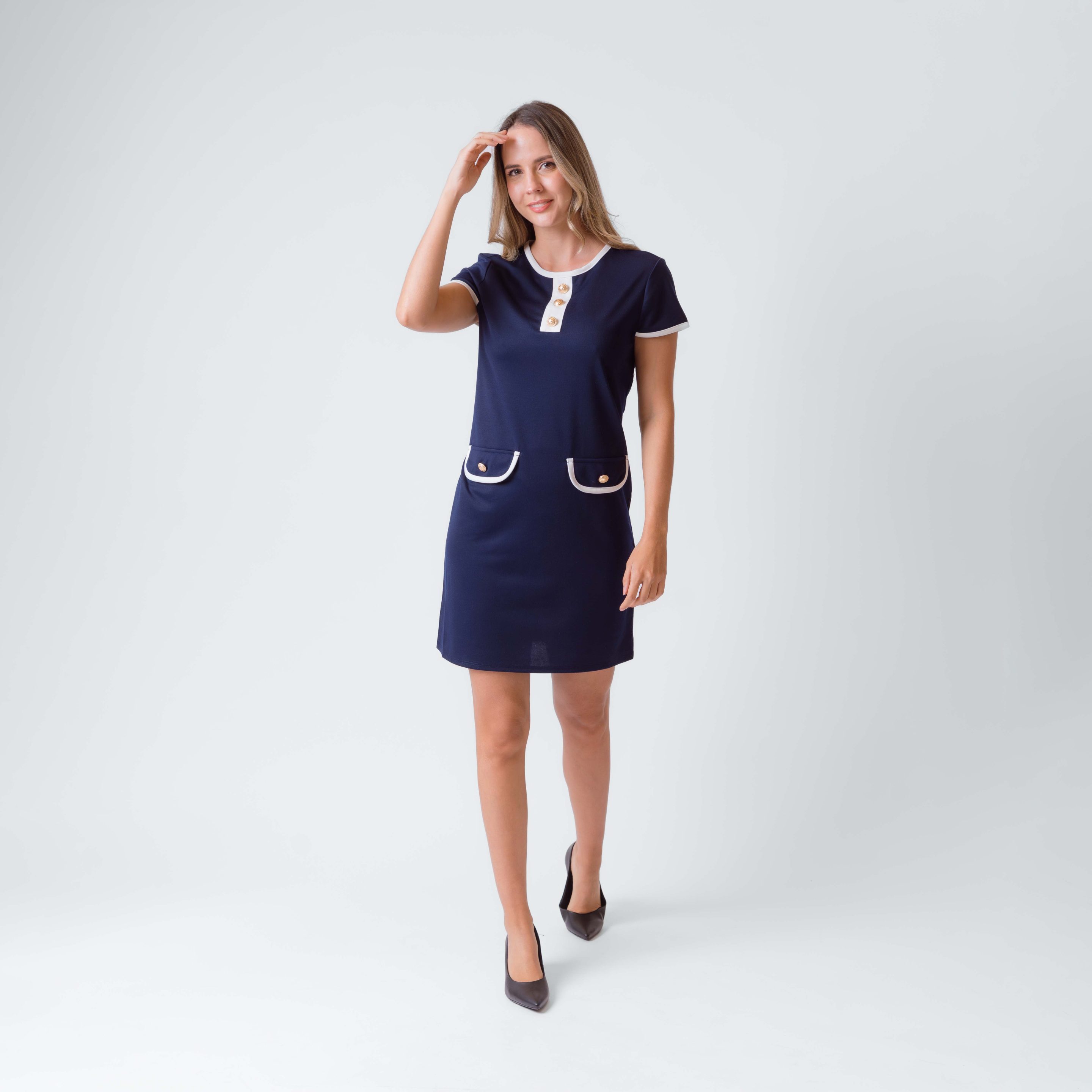 Vestido M/C Bicolor  C/Redondo