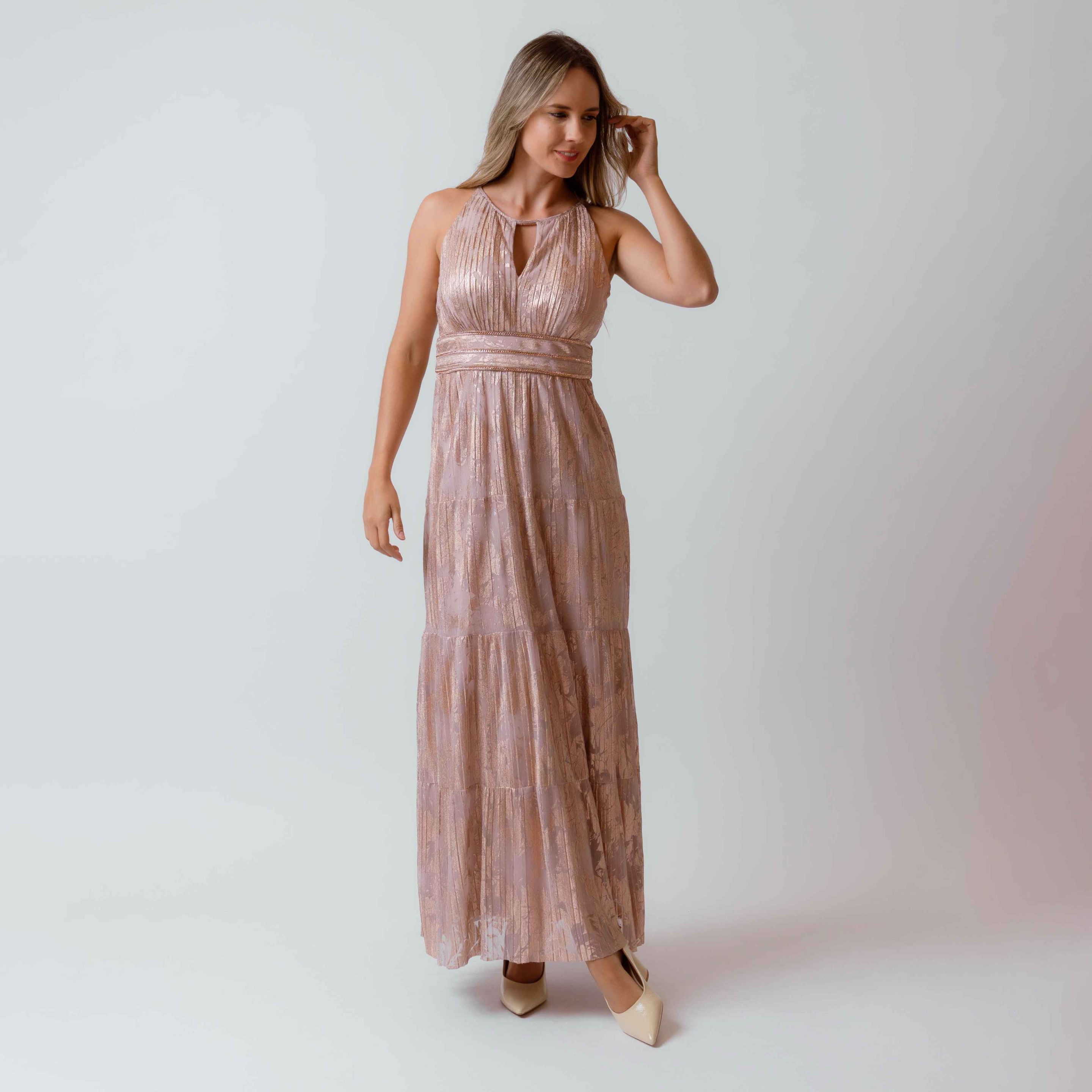 1043P41	Vestido S/M Estampado Con Brillantes