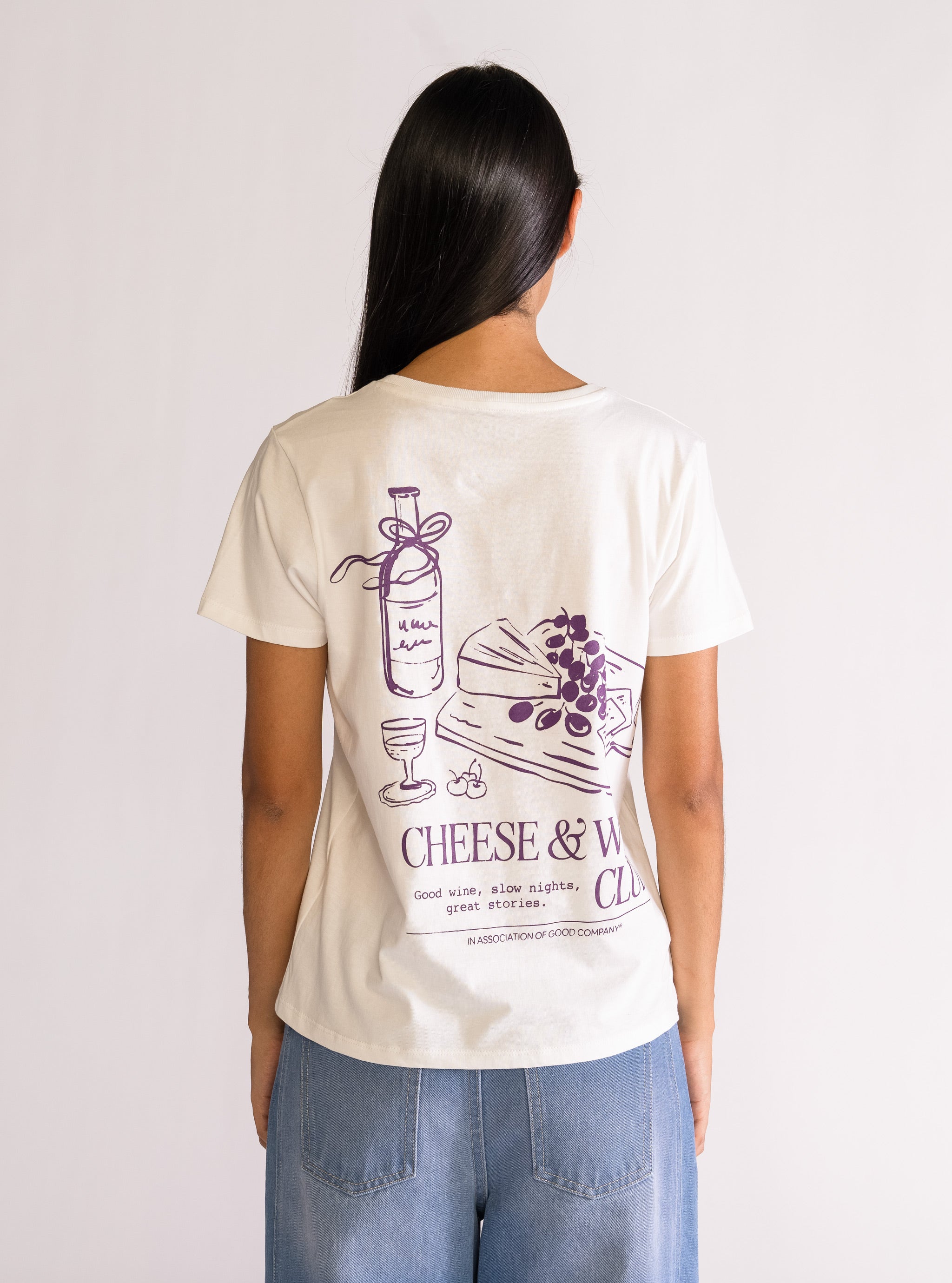 Wine & Cheese Club, Regular Playera, Blanco Hueso
