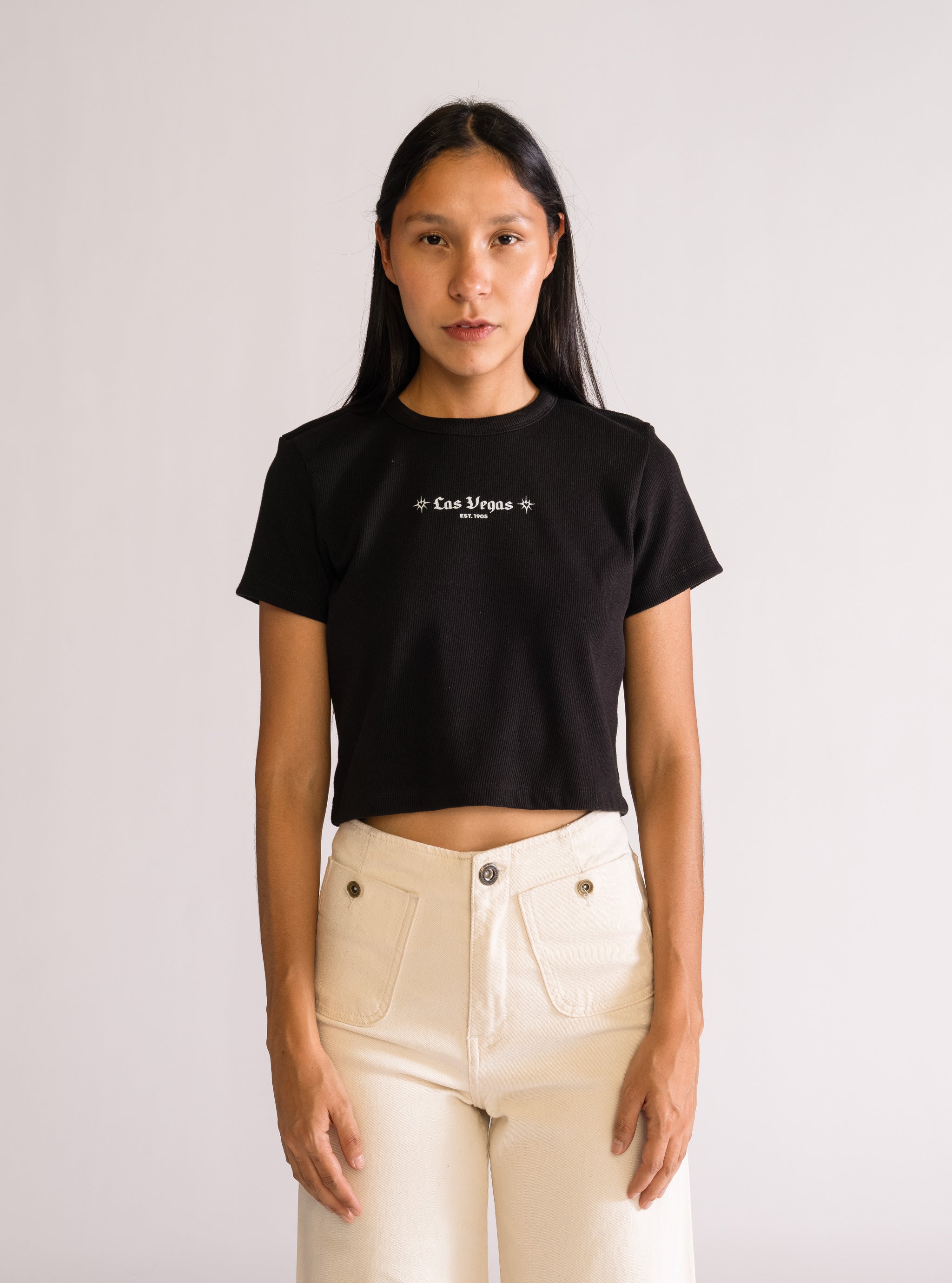 Las Vegas, Cropped Playera, Negro