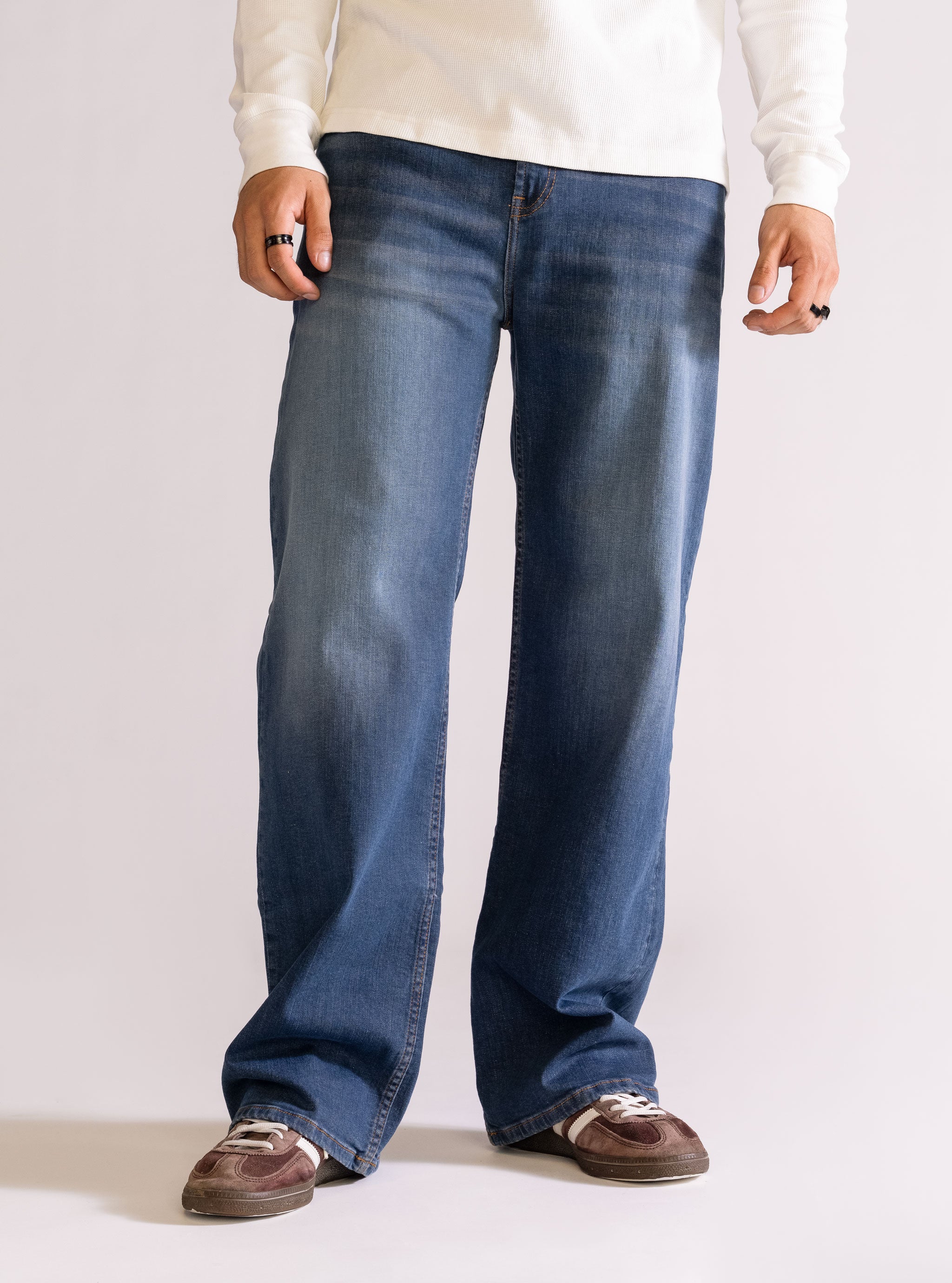 Retrograde Baggy Jeans, Azul Obscuro
