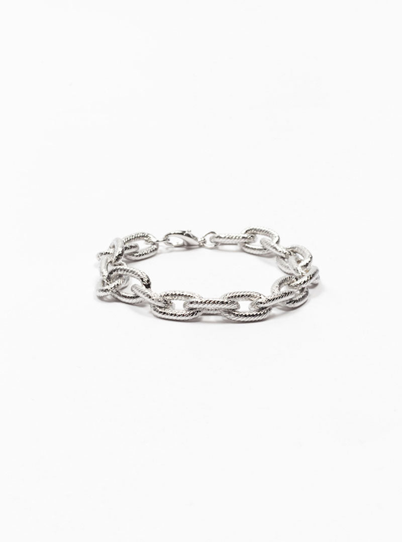 Oval Sanding Bracelet, Plateado