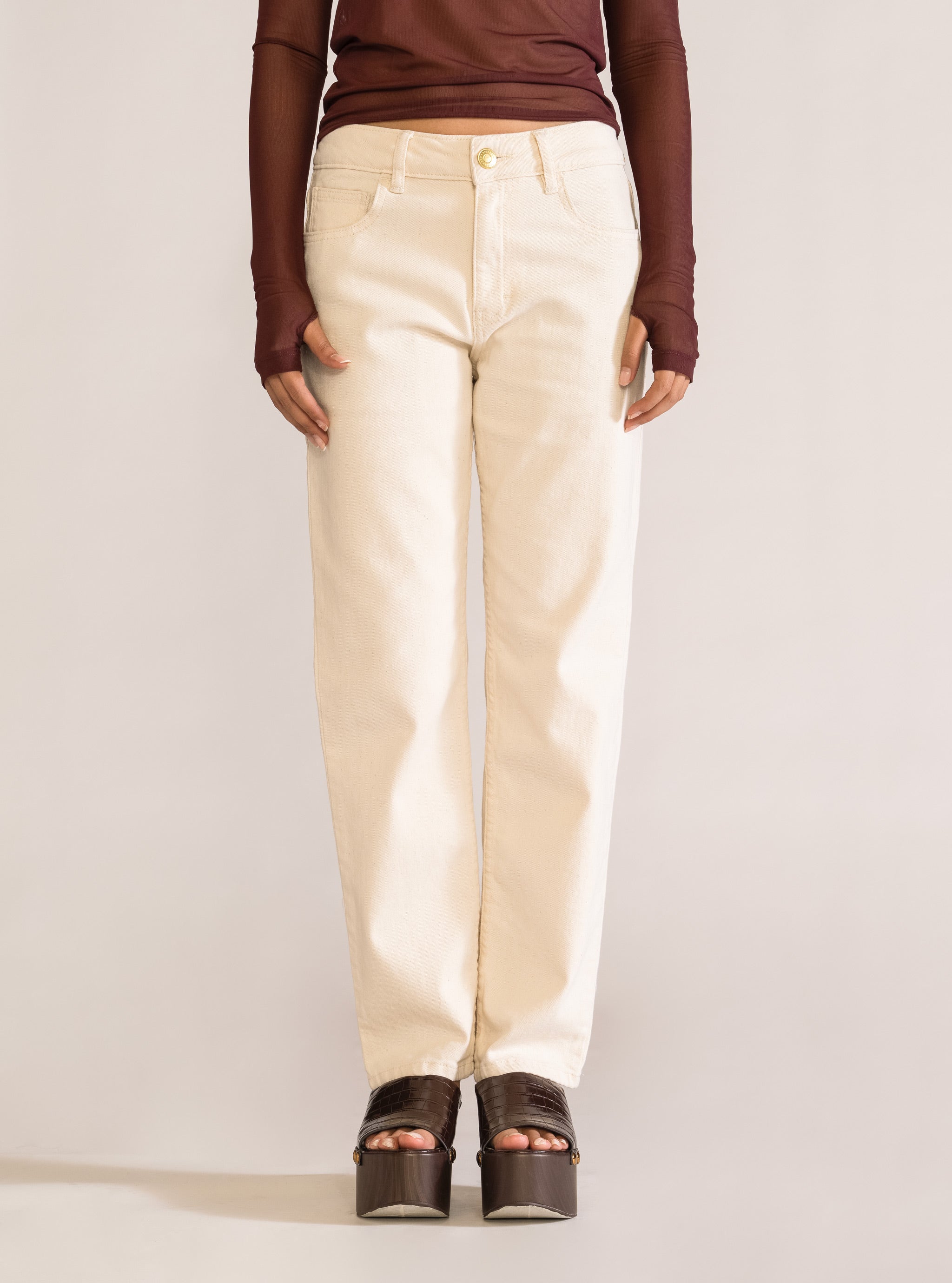 Run to U, Slim Jeans, Blanco Hueso