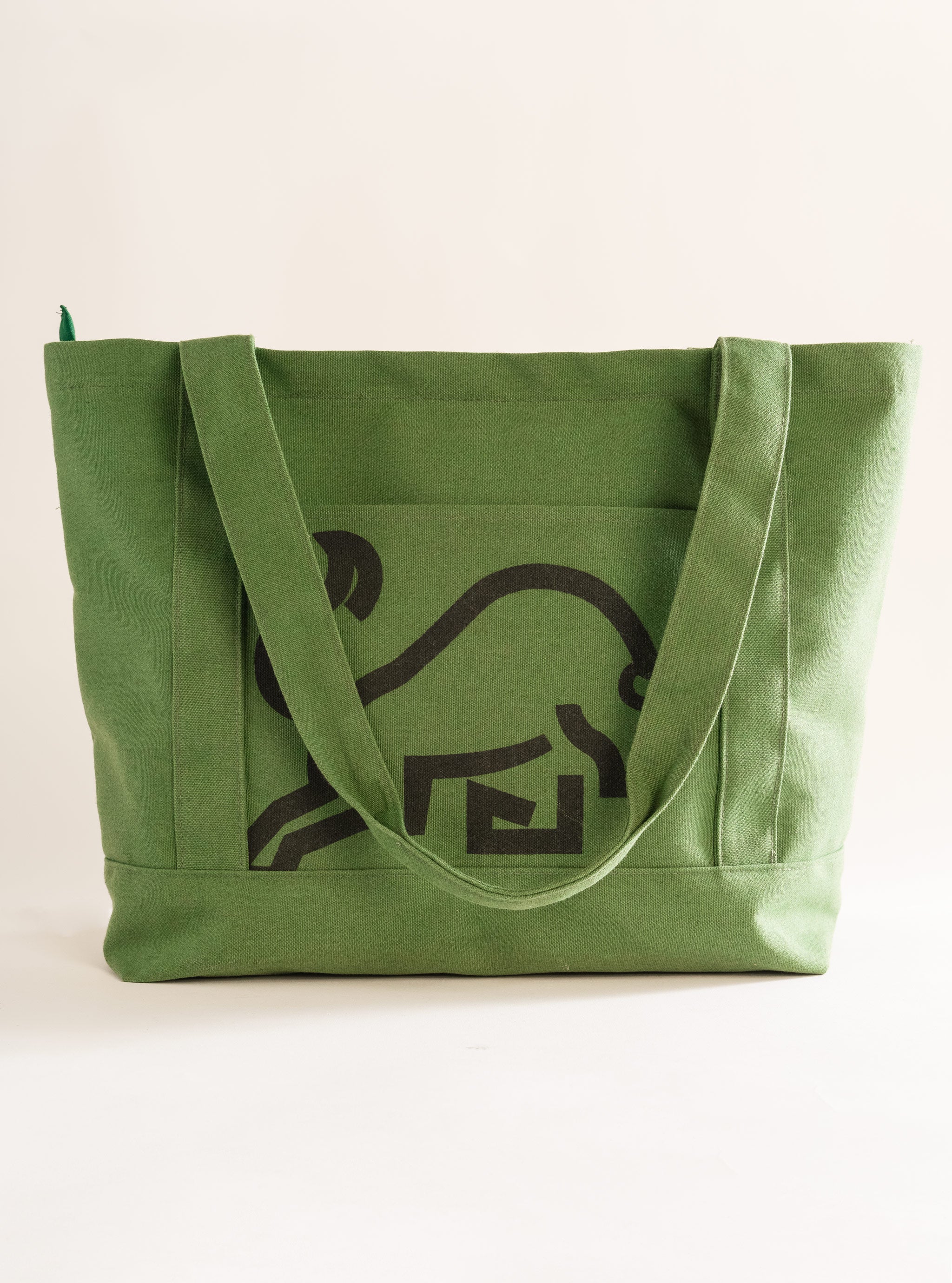 Tote Bag Food And Family, Verde Obscuro