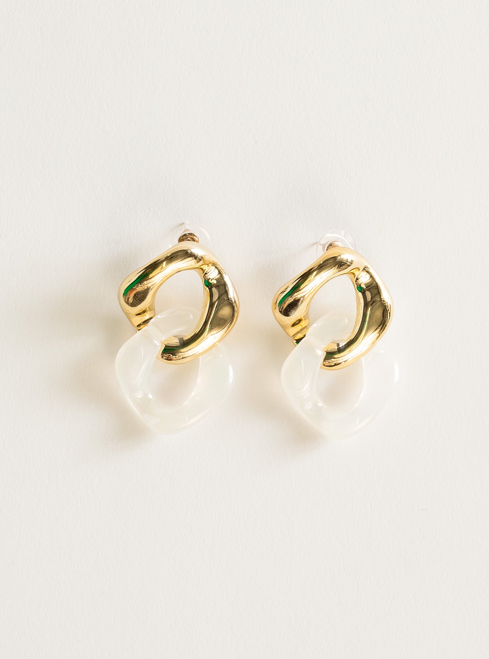 Link It Earrings, Blanco