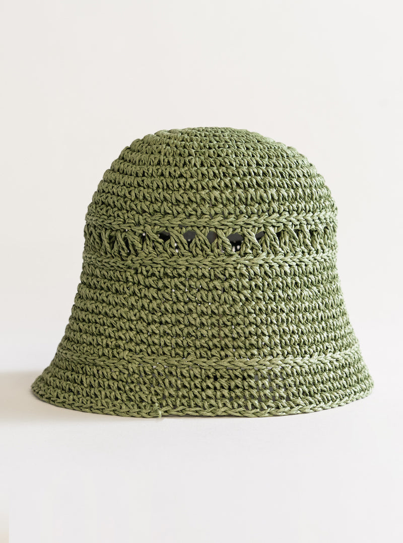 Beach Ventura Straw Hat, Verde Olivo