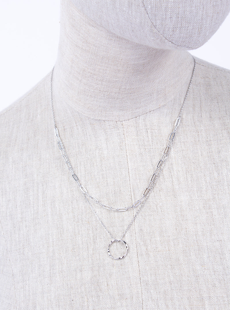 Ring Ring Necklace, Plateado