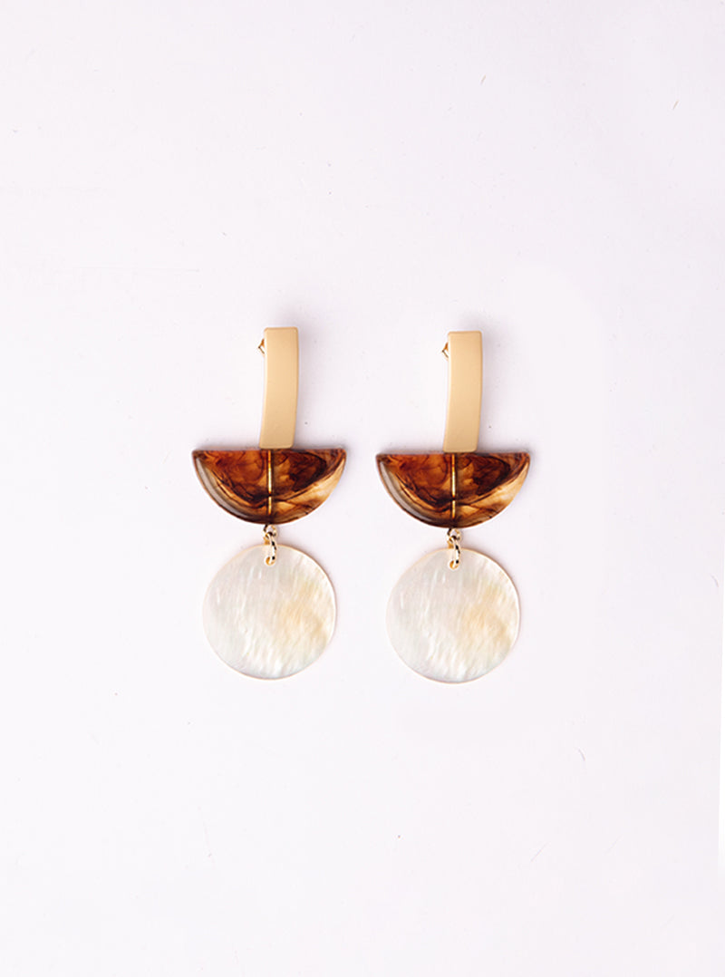 Geometric Love Earrings, Amarillo Claro