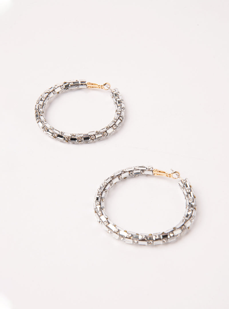 Lose Control Earrings, Plateado