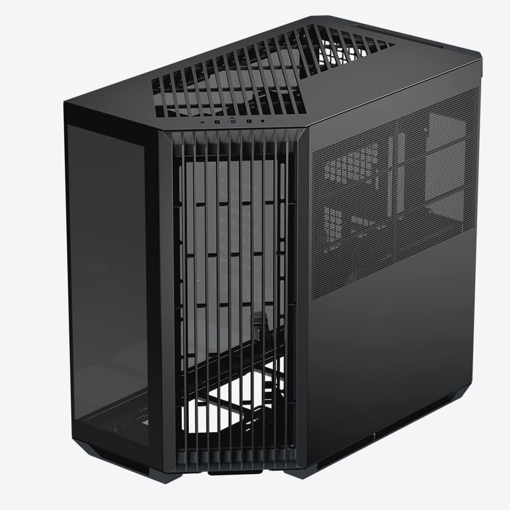 CASE V1-BK-V1 MID TOWER SIN VENTILACIÓN INCLUIDA CON VIDRIO TEMPLADO BLACK