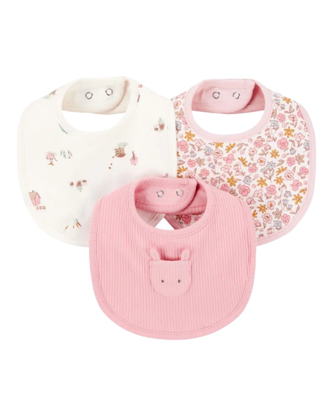 3 Pack de baberos Carters multicolor para niña