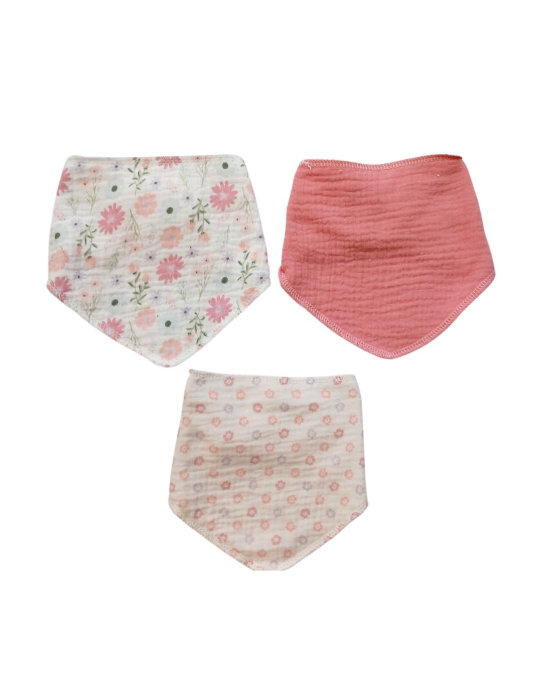 3PK de baberos Elephant and Castle estilo bandana multicolor para niña