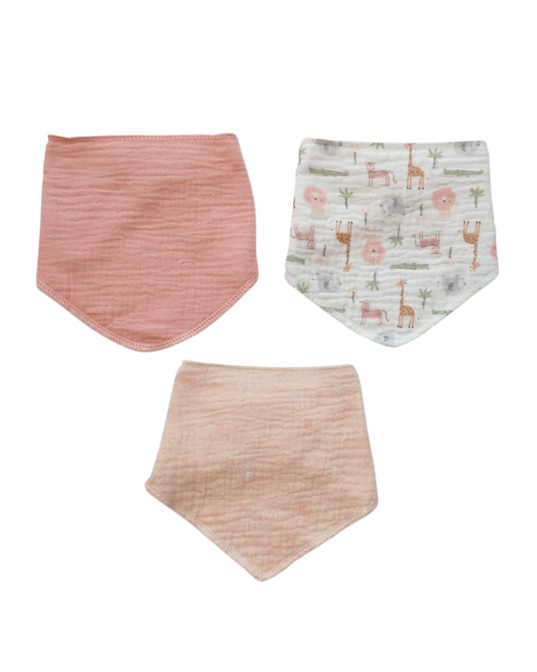 3PK de baberos Elephant and Castle estilo bandana multicolor para niña