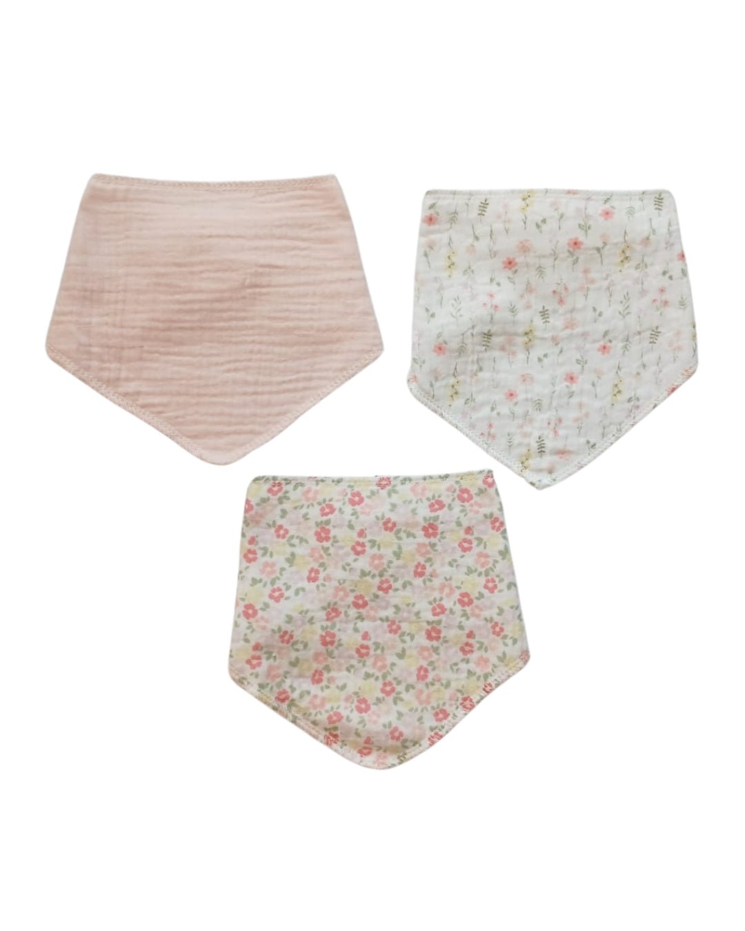 3PK de baberos Elephant and Castle estilo bandana multicolor para niña