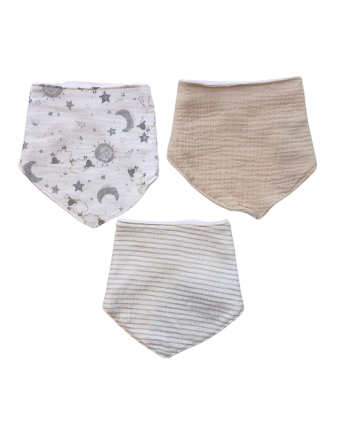 3PK de baberos Elephant and castle estilo bandana multicolor unisex