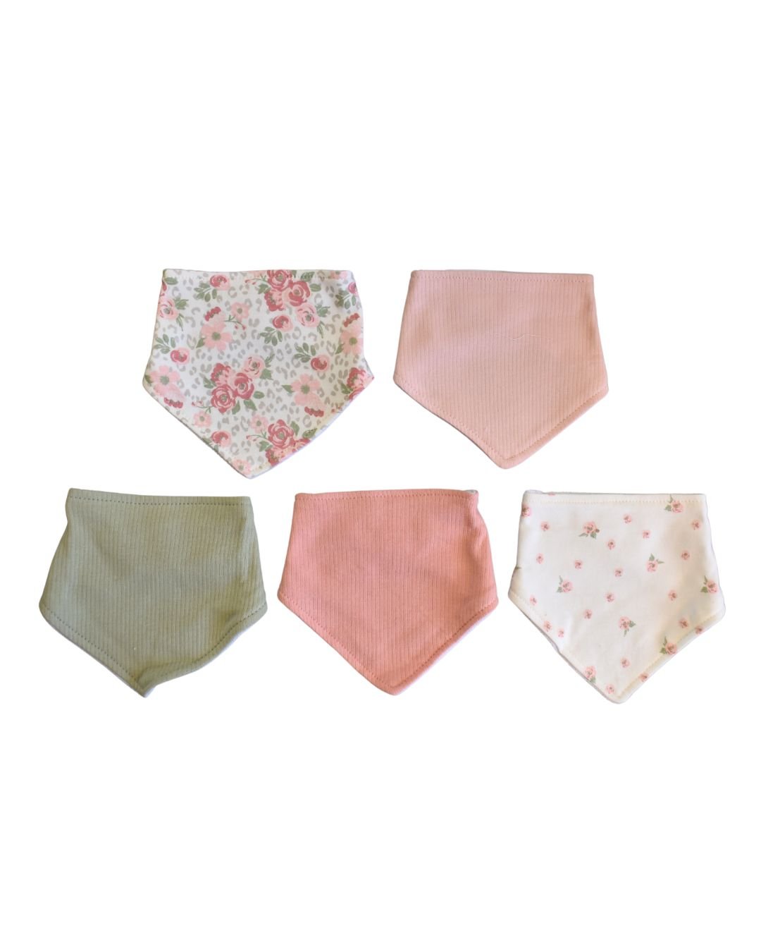 5Pk de baberos Chick Pea estilo bandana multicolor para niña