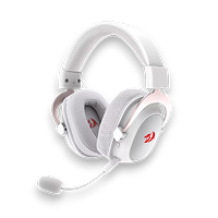 Audifono Inalambrico Para Gamers Marca Redragon Modelo H510W Zeus PRO Sonido 7.1 Con RGB Color Blanco