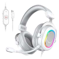 Audifono H6W Fifine USB Con Microfono 7.1 RGB Color Blanco