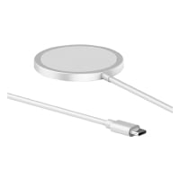 Cargador Inalambrico Para Celulares Y Accesorios Con Qi Marca AON Modelo V80 De 15 Watts Color Blanco