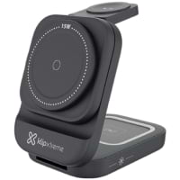 Cargador Inalambrico 3 En 1 Marca Klip Xtreme Modelo PowerDesk Lite Potencia De Hasta 15 Watts Con Tecnologia Qi Color Negro KDC-150