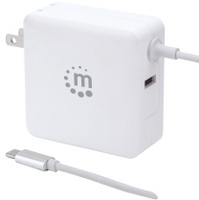MANHATTAN 180245 CARGADOR CON CABLE USB-C INTEGRADO 60W BLANCO
