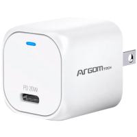 Cargador De 20W Con 1 Puerto Usb-C Argom Modelo De Pared Con Carga Rapido Arg-Ac-0110Wt