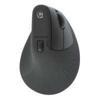 Mouse Inalambrico Ergonomico Vertical Marca Manhattan Modelo 190336 De 6 Botones Color Negro