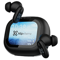 Audifono Bluetooth TWS Marca Klip Xtreme Modelo DynaBuds Con Pantalla Tactil Y ANC (Active Noise Cancellation) Color Negro KTE-800BK
