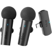 Dual Microfonos M8 Fifine De Solapa Inalambrico Color Negro