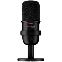 Microfono Marca HyperX Modelo SoloCast Para Gamers Y Streamers Conexion USB-C Color Negro