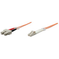 Cable Fibra Optica LC A SC UPC Duplex Marca INTELLINET Modelo 471275 Color Naranja Medida de 3 Metros