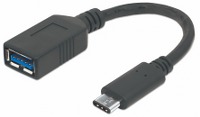 Adaptador Manhattan 355285 USB-C 3.2 Macho A Hembra USB-A Color Negro