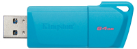 Memoria USB 3.2 Marca Kingston Modelo Flashdrive DataTraveler Exodia M Capacidad De 64GB Color Neon Aqua