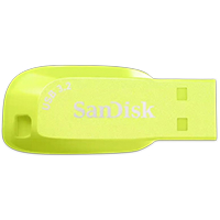 Memoria USB 3.2 Flashdrive Marca SanDisk Modelo Ultra Shift Capacidad De 32GB Color Amarillo Neon